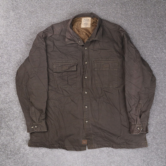 VTG 90s Arrow Blue Jean Co Sun Faded 2XL Brown Long Sleeve Full Snap Work Jacket - Picture 1 of 11